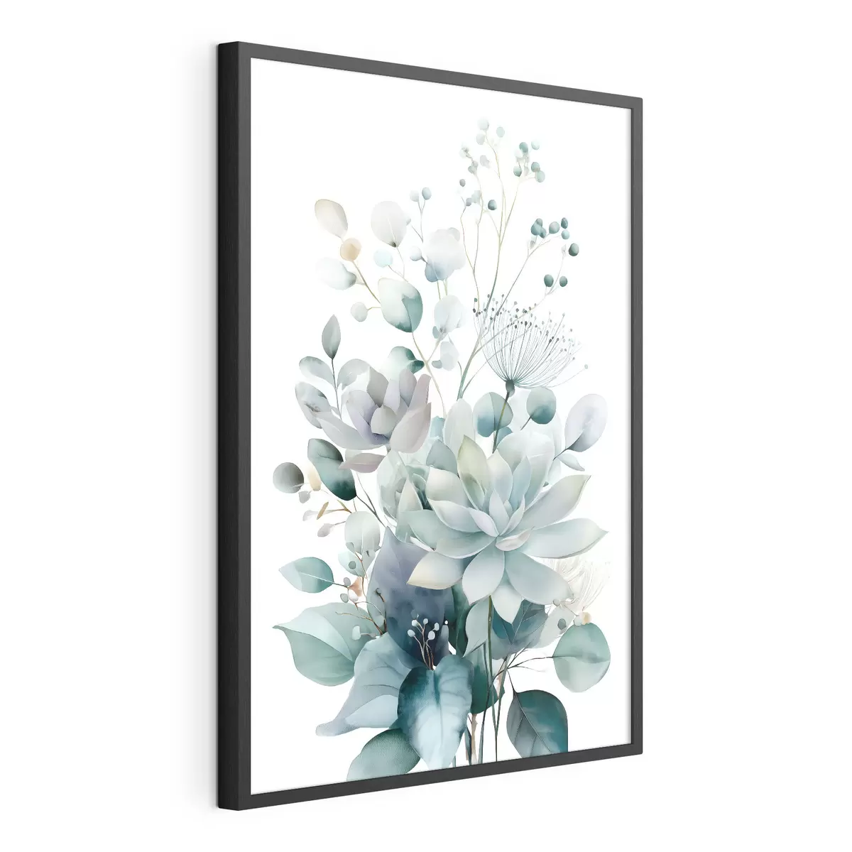 Poster Piante grasse e altre piante, in stile acquerello f49427