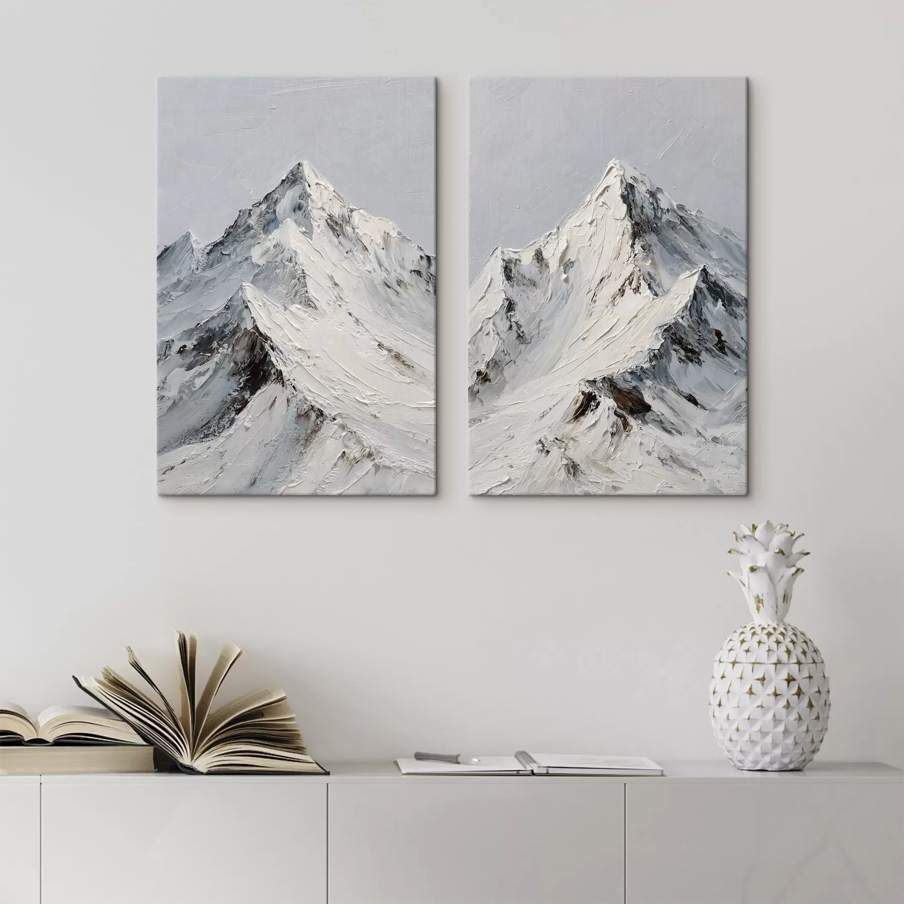 carta da parati Montagne innevate in stile impasto nr. m30589