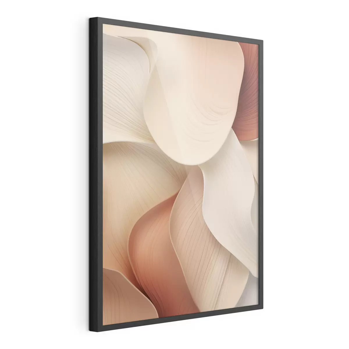 Poster Forme astratte dalle linee morbide e fluide, nei toni del crema e del beige f49488