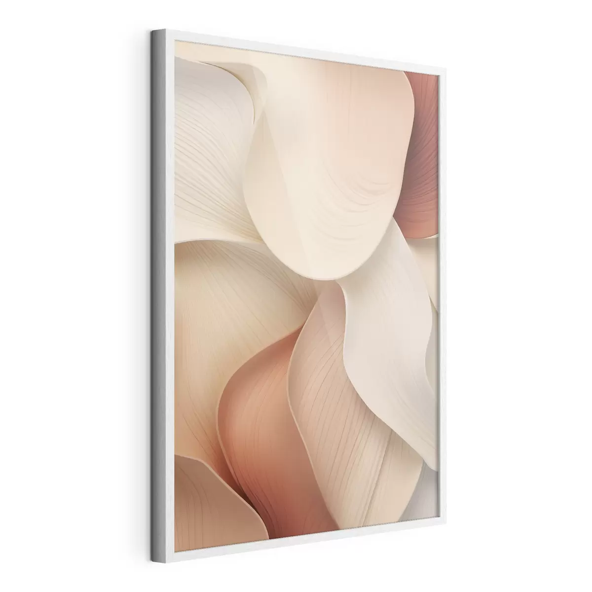 Poster Forme astratte dalle linee morbide e fluide, nei toni del crema e del beige f49488