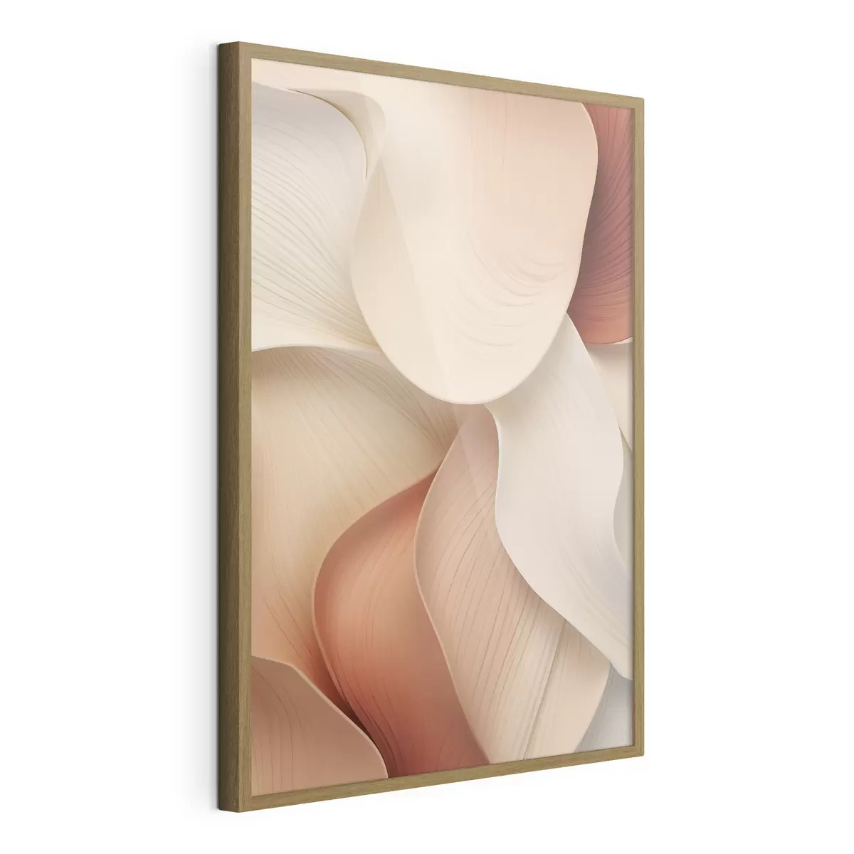 Poster Forme astratte dalle linee morbide e fluide, nei toni del crema e del beige f49488