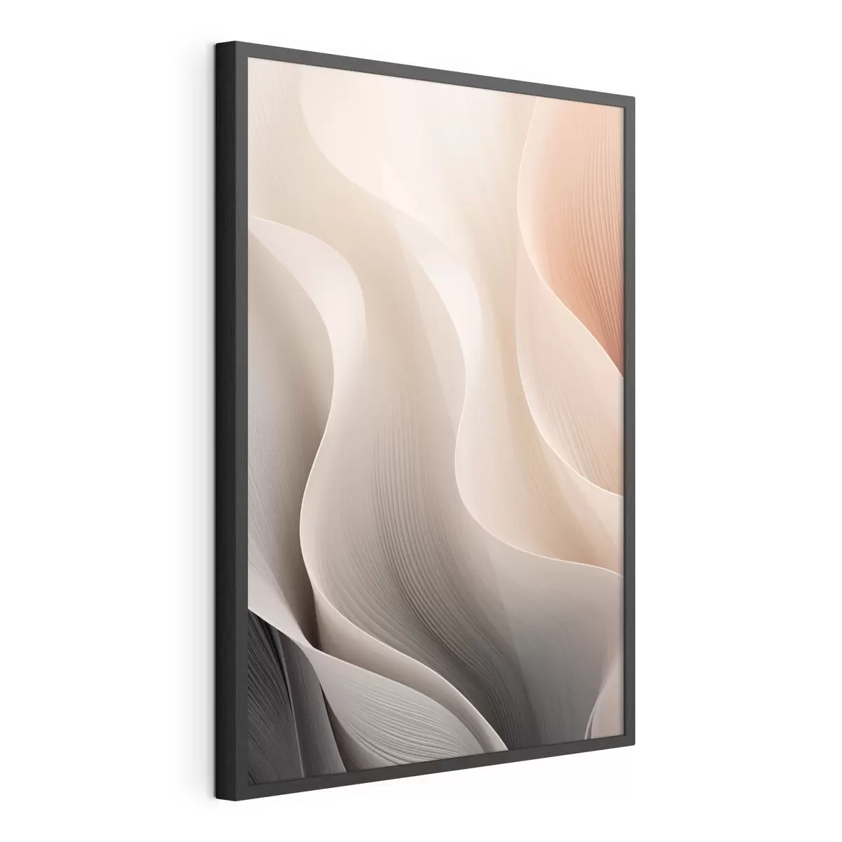 Poster Texture astratte e traslucide nei toni del pesca, del crema e del grigio f49493