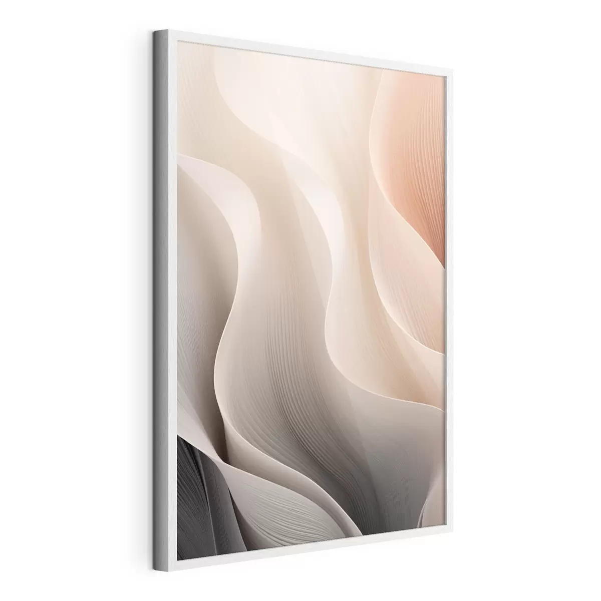 Poster Texture astratte e traslucide nei toni del pesca, del crema e del grigio f49493