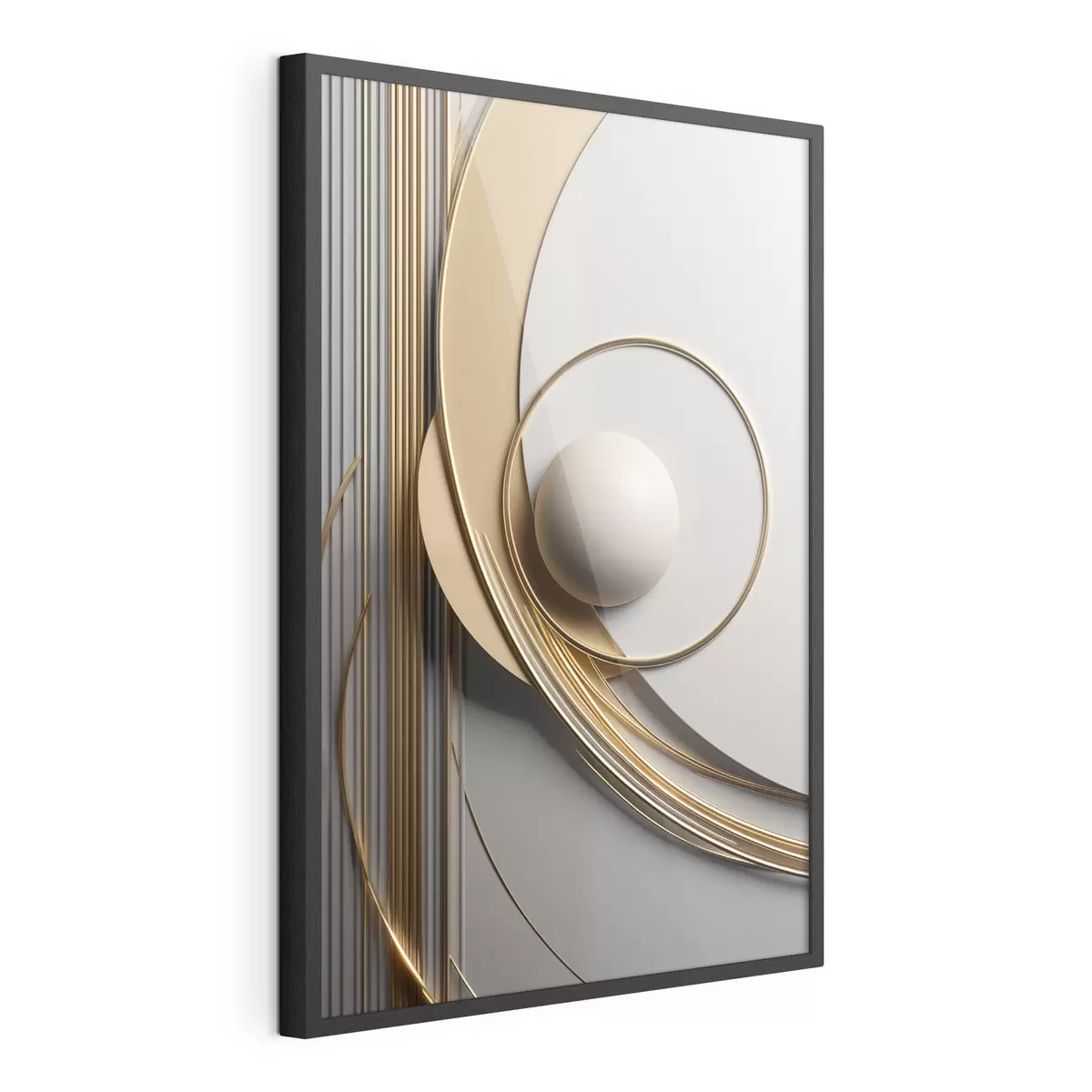 Poster Spirale dorata e perla f49498