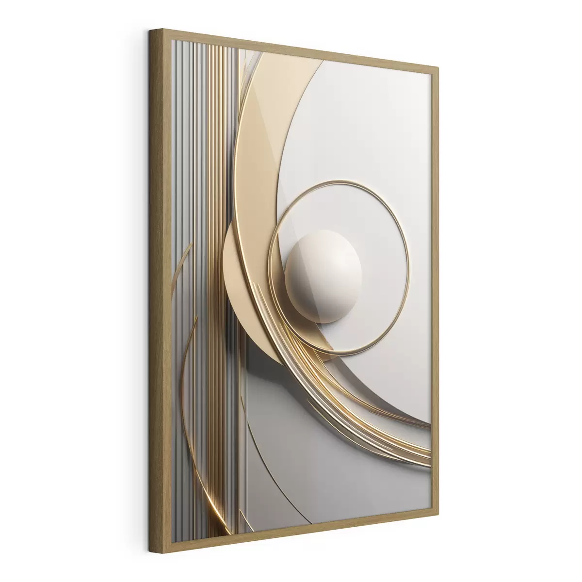Poster Spirale dorata e perla f49498