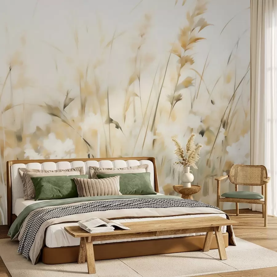 Carta da parati nature Astratto: erbe che imitano la pittura 