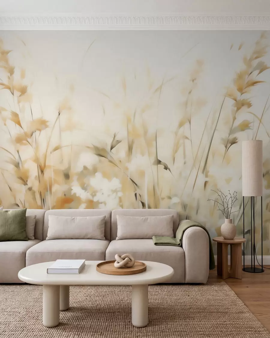 Carta da parati nature Astratto: erbe che imitano la pittura 