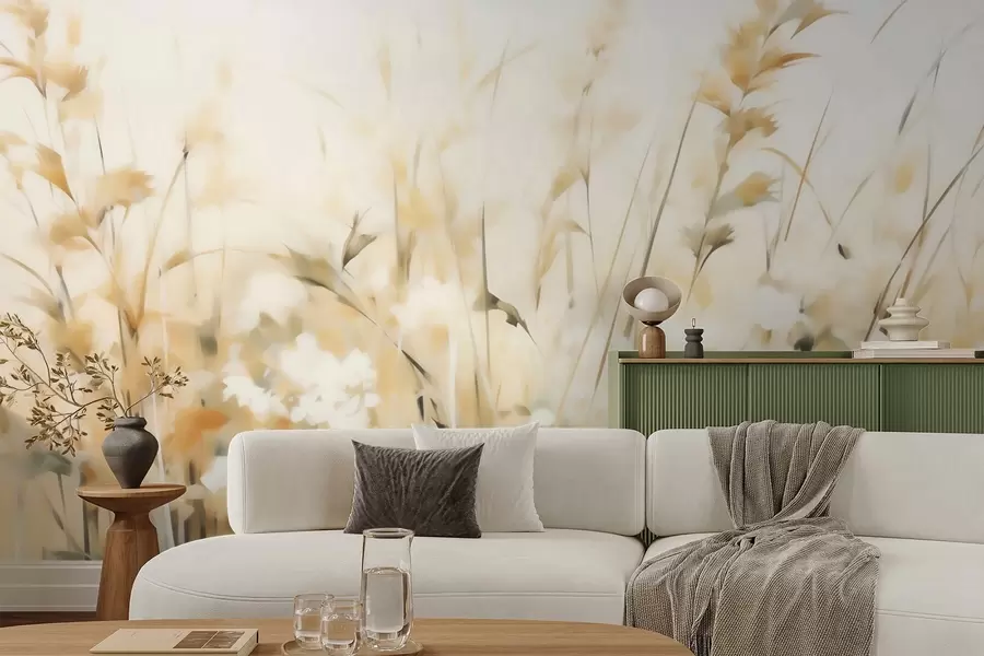 Carta da parati nature Astratto: erbe che imitano la pittura 
