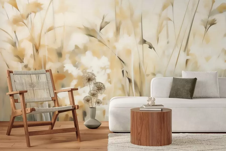Carta da parati nature Astratto: erbe che imitano la pittura 