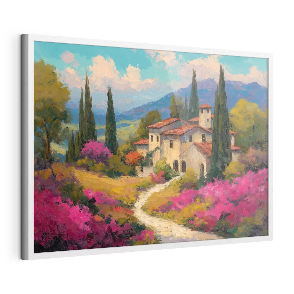 Poster Un sentiero stretto fiancheggiato da fiori f49526