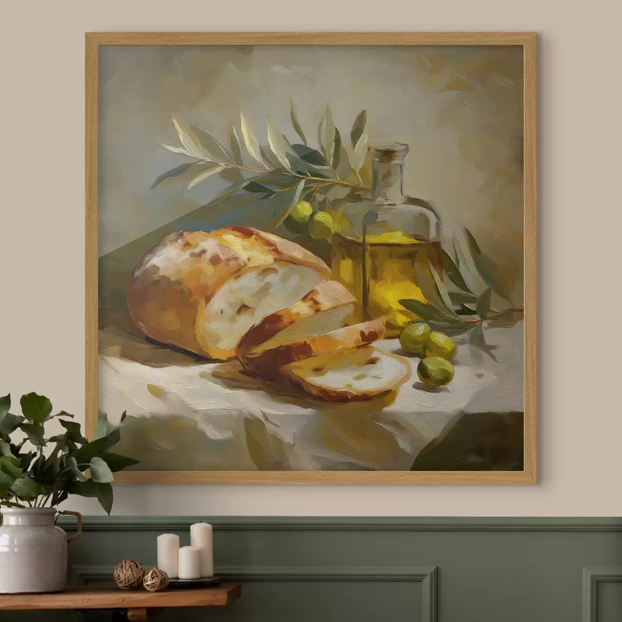 carta da parati Pane e olio d'oliva nr. f49529