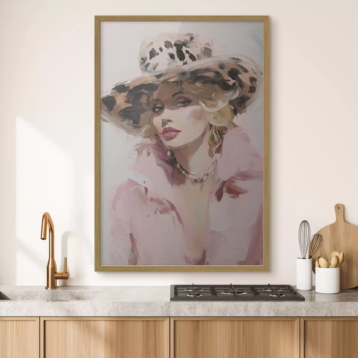 Poster Donna con cappello: imitazione di un dipinto f49508