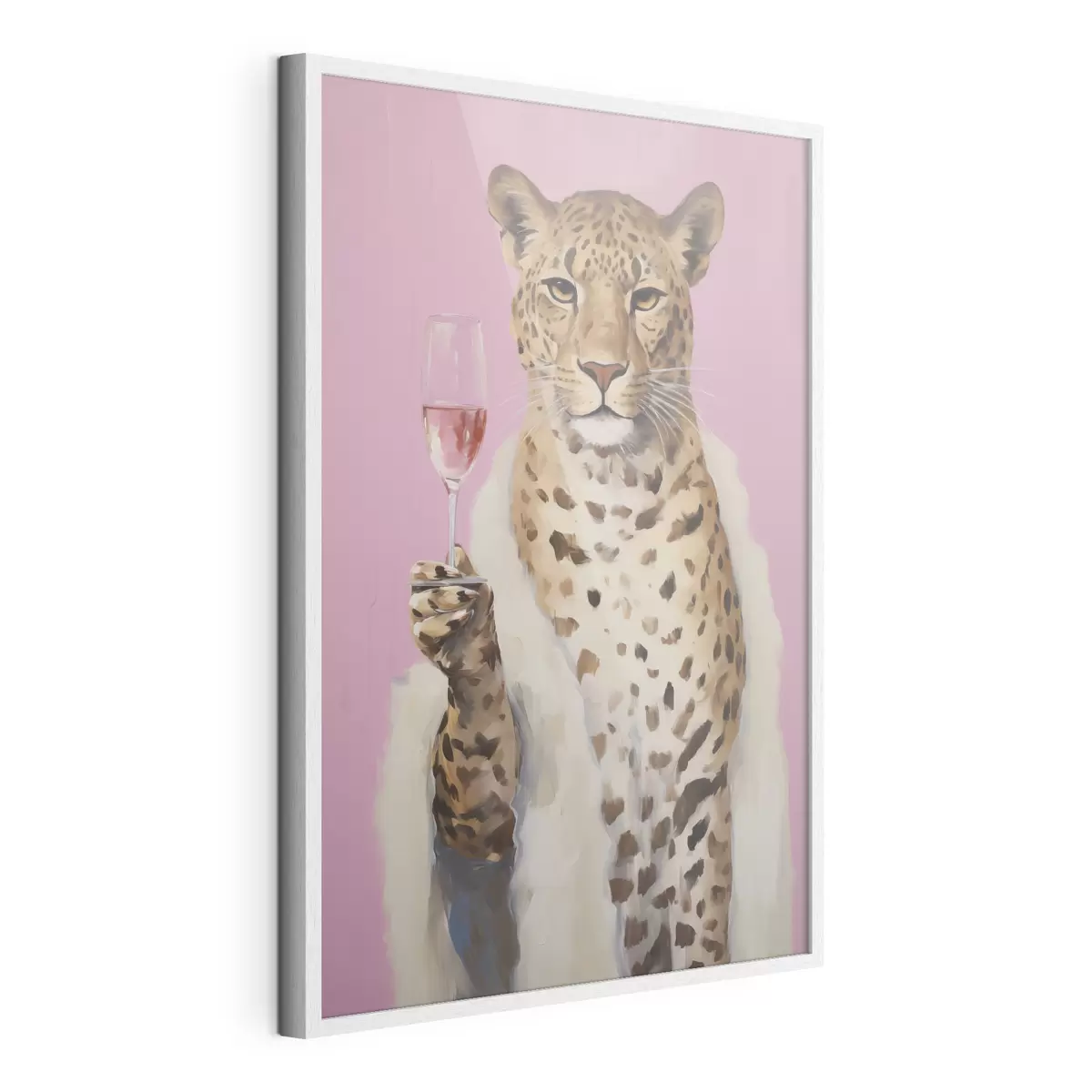Poster Dipinto raffigurante un leopardo con effetto vetro f49510
