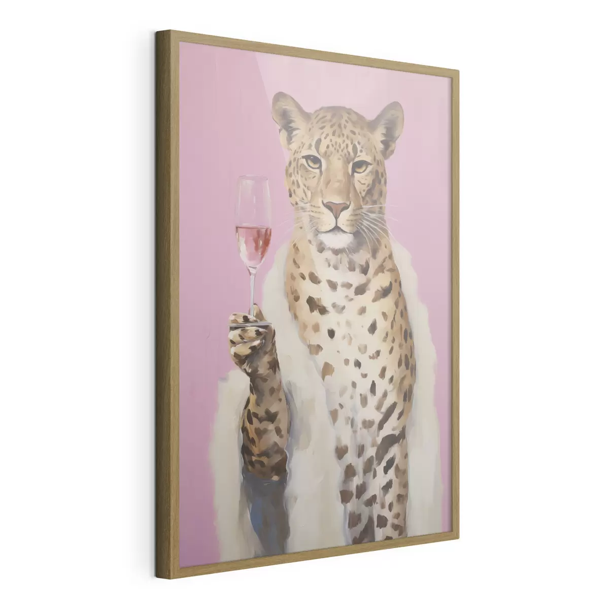 Poster Dipinto raffigurante un leopardo con effetto vetro f49510
