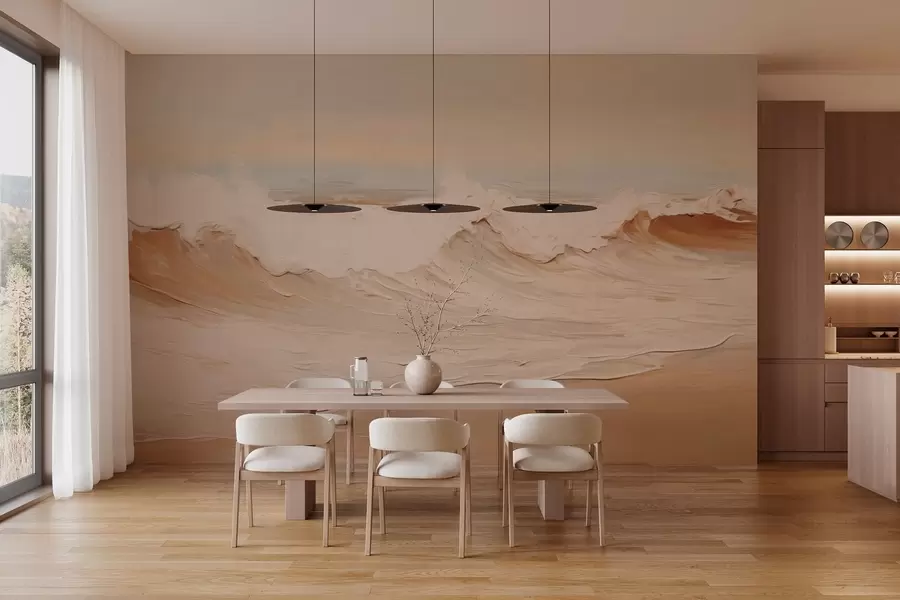 carta da parati Onde oceaniche astratte in tonalità pastello nr. w05697