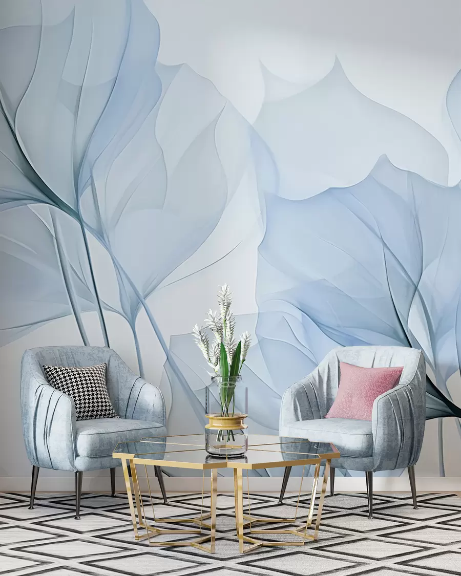 Carta da parati Moderno Nervature delle foglie, foglie astratte n. w05109
