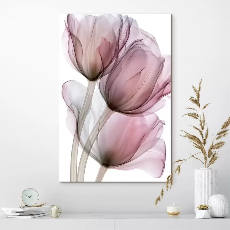 carta da parati eleganti tulipani semitrasparenti nr. s49564