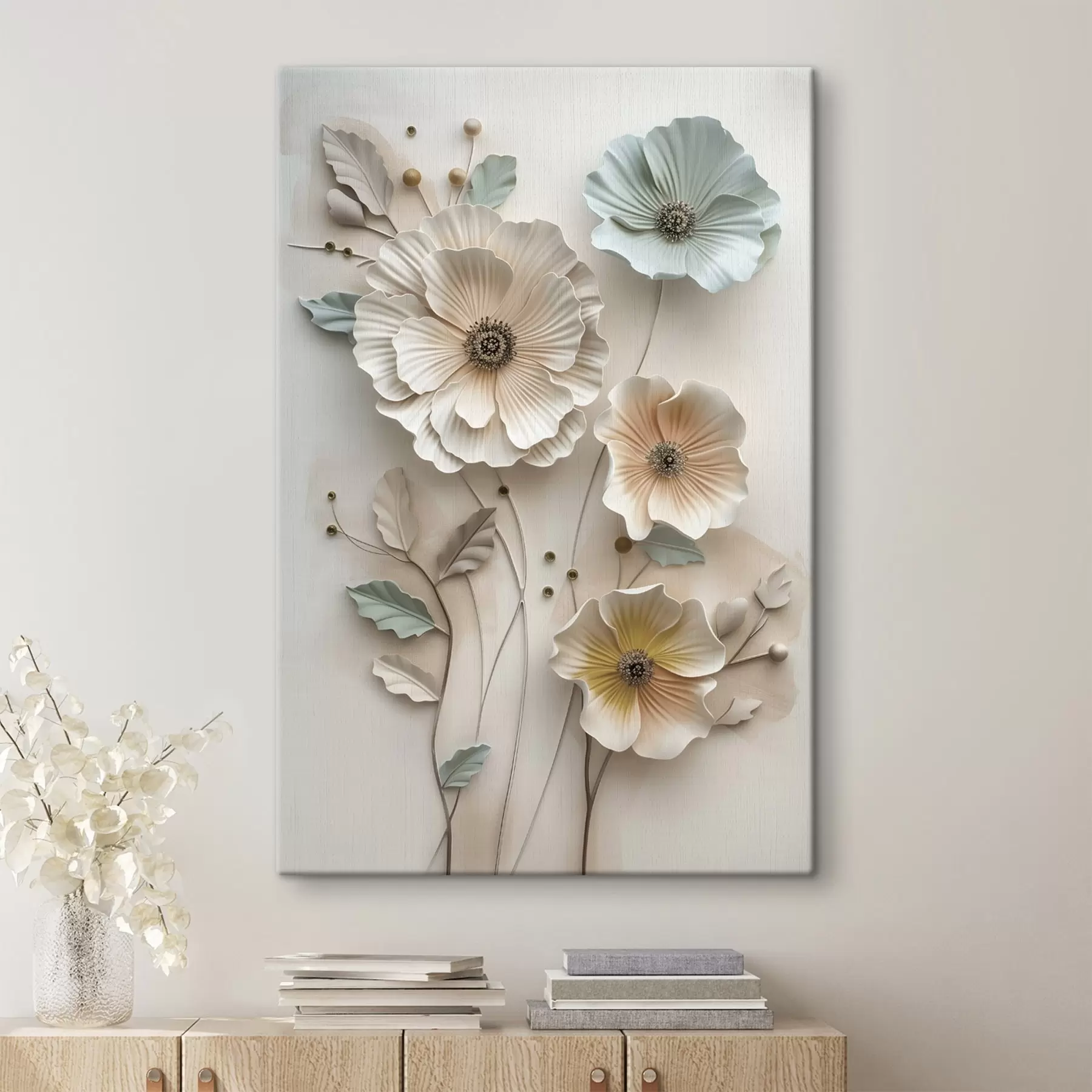 carta da parati una composizione floreale con effetto tridimensionale nr. s49568