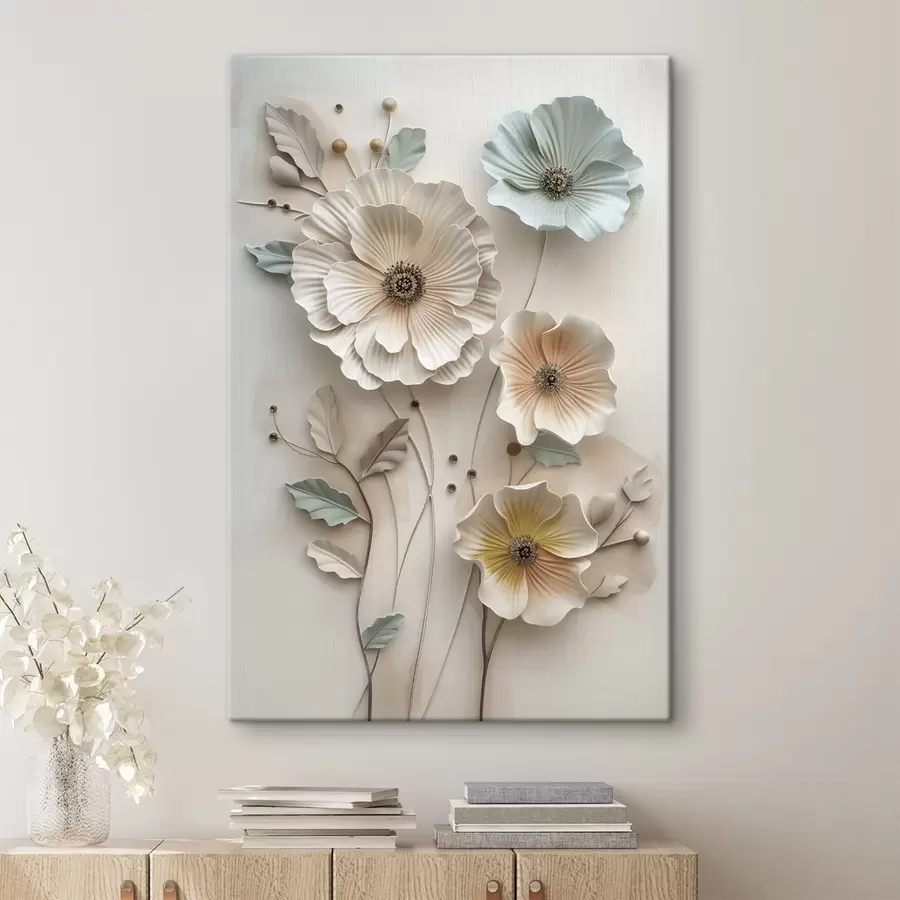 carta da parati una composizione floreale con effetto tridimensionale nr. s49568