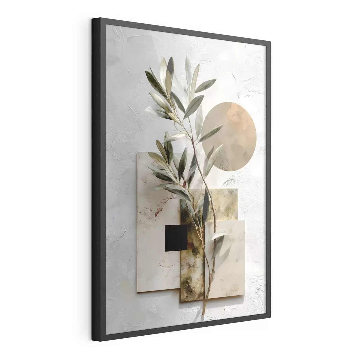 Poster Ramo d’ulivo e cerchio ocra f49554