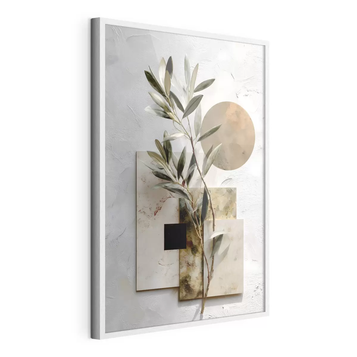 Poster Ramo d’ulivo e cerchio ocra f49554