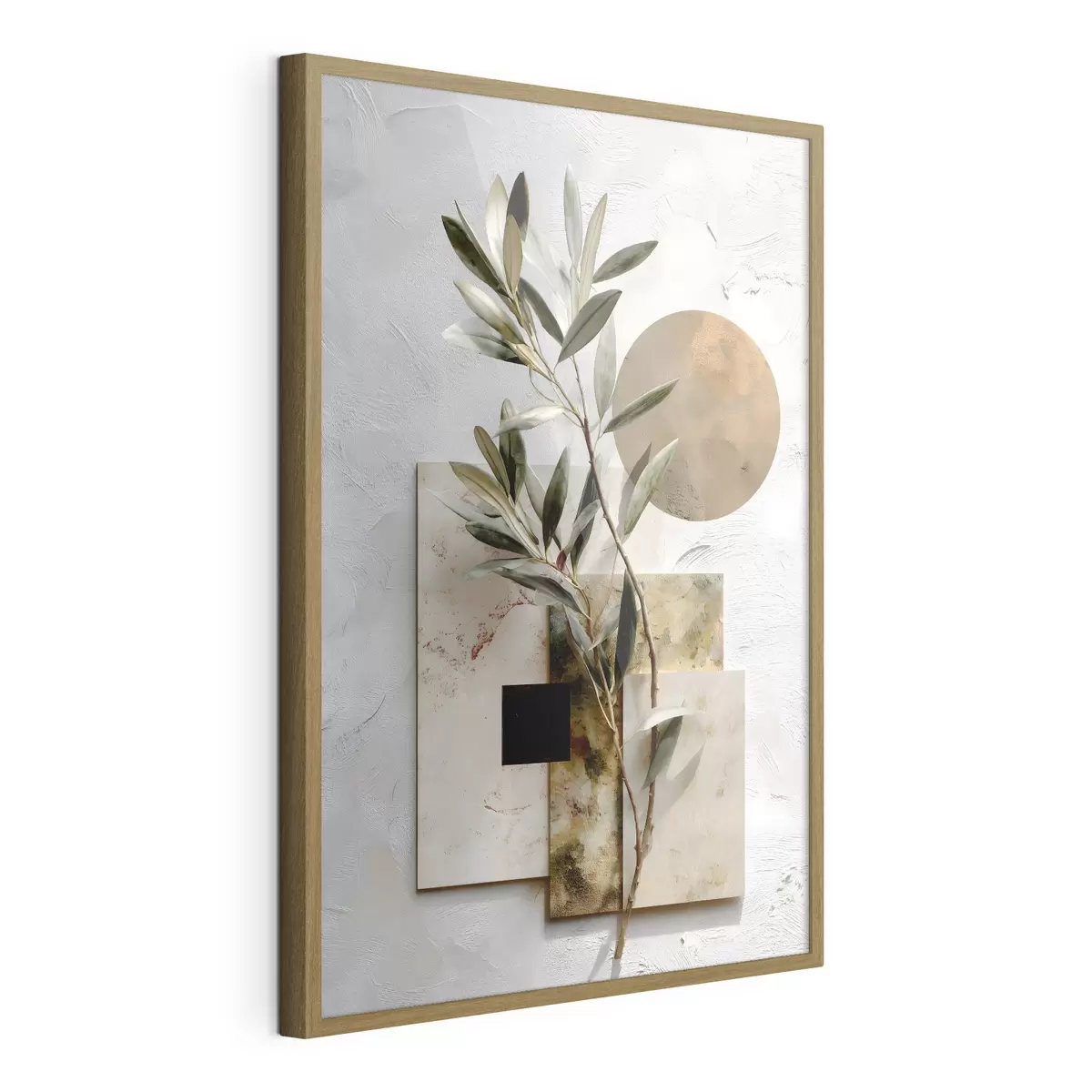 Poster Ramo d’ulivo e cerchio ocra f49554