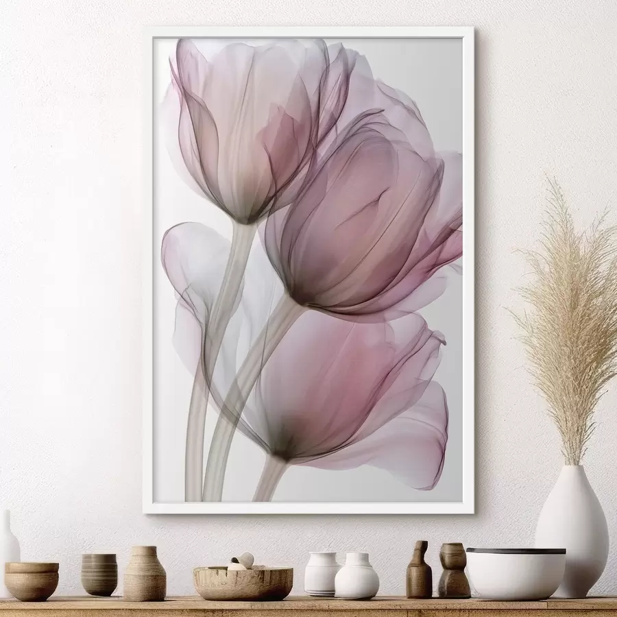 carta da parati eleganti tulipani semitrasparenti nr. f49564