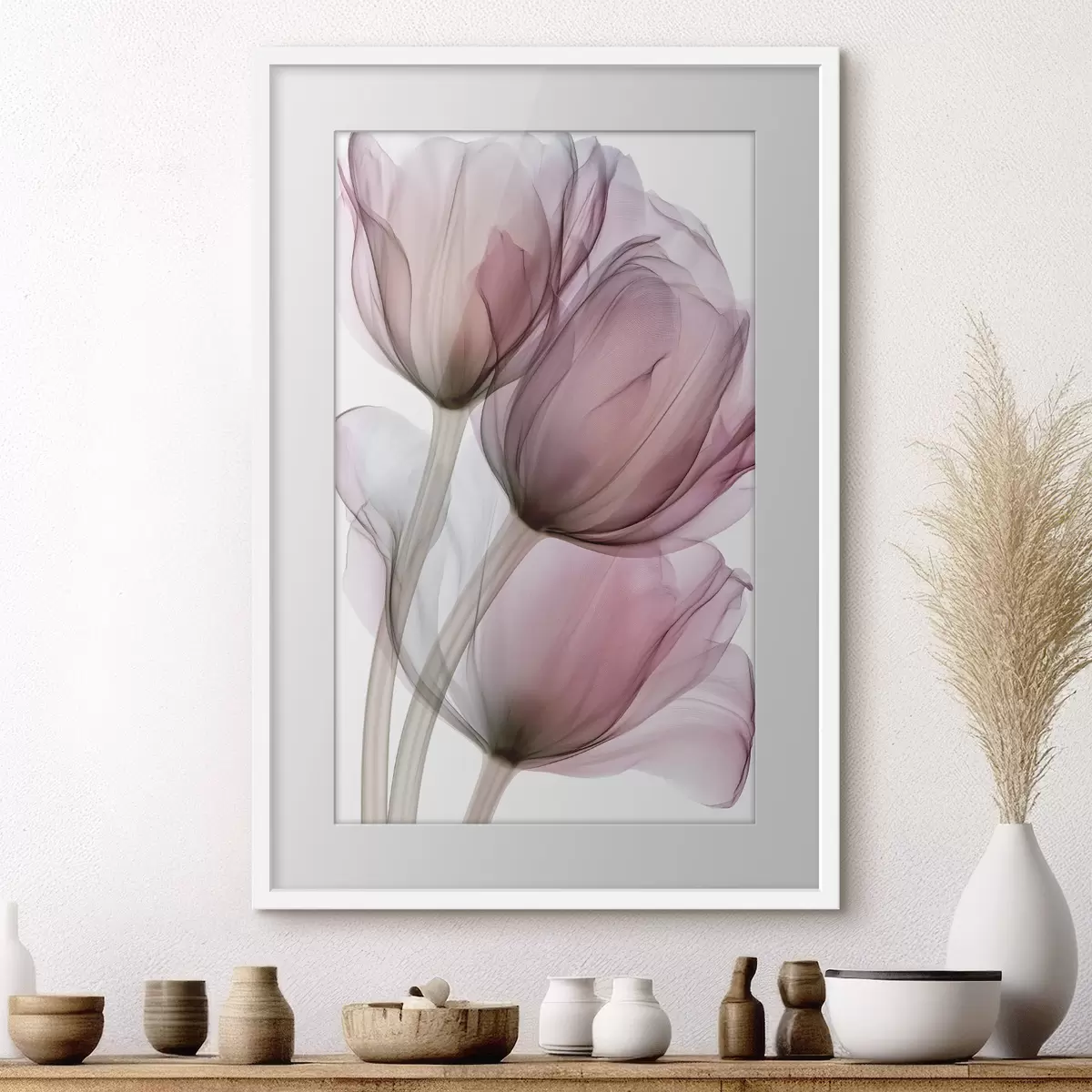Poster eleganti tulipani semitrasparenti f49564