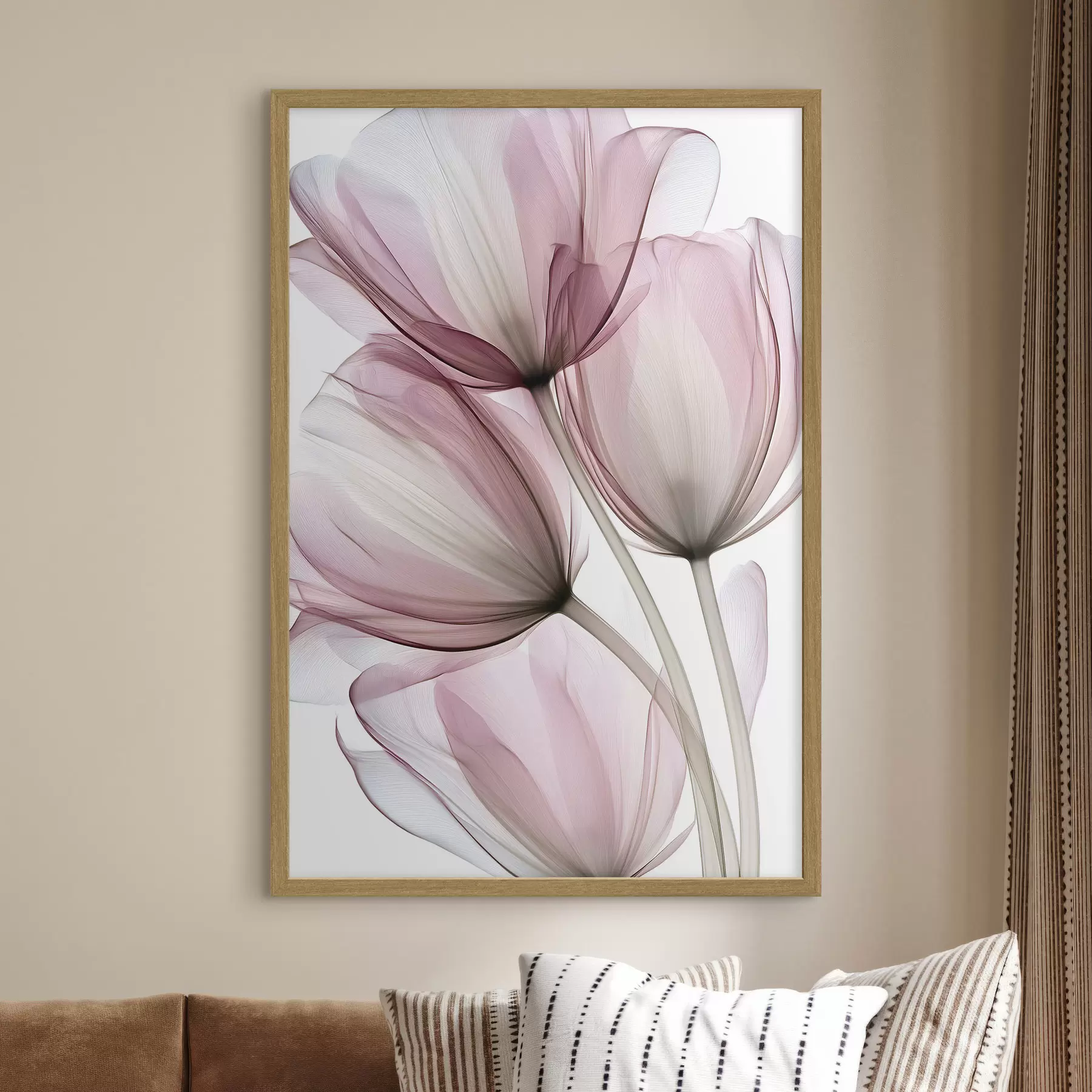 carta da parati eleganti tulipani semitrasparenti nr. f49565