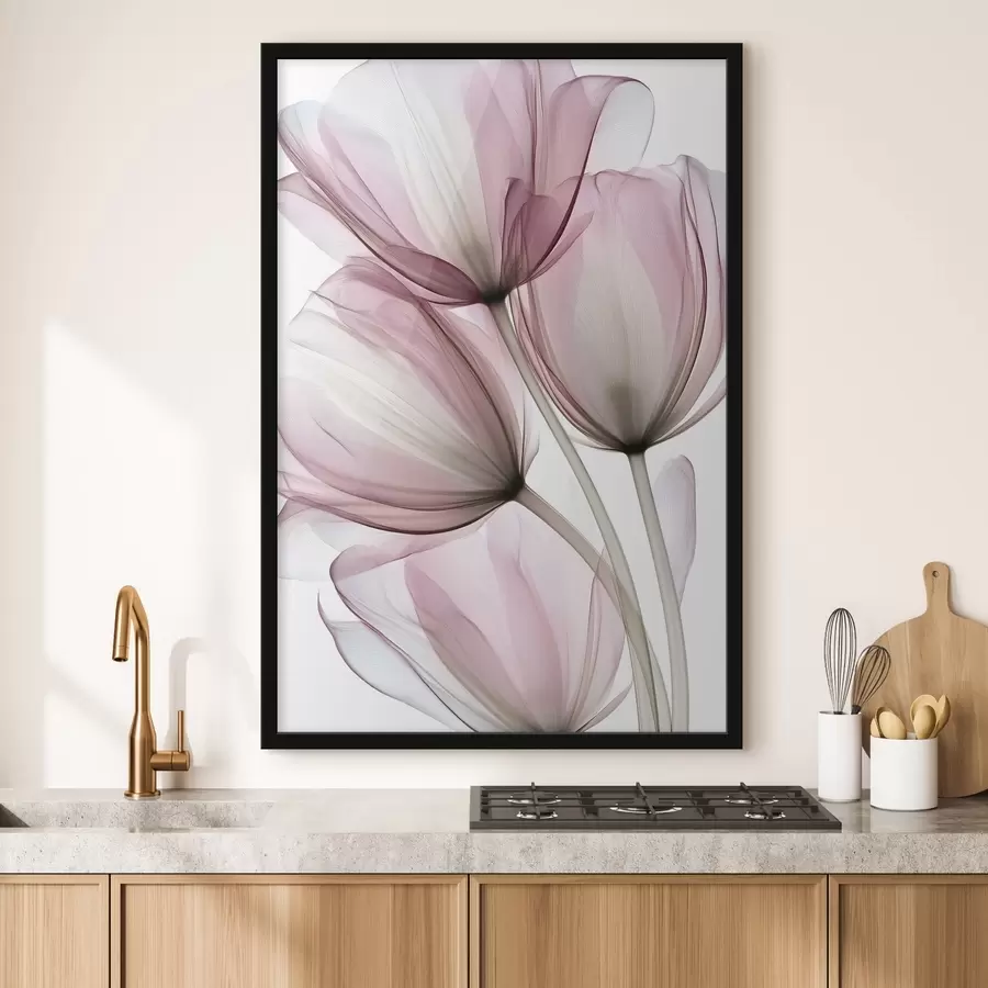 carta da parati eleganti tulipani semitrasparenti nr. f49565