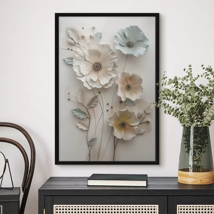 carta da parati una composizione floreale con effetto tridimensionale nr. f49568