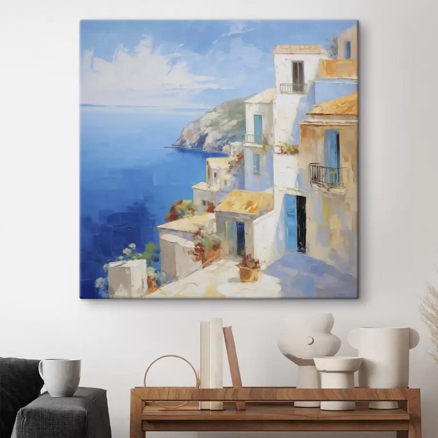 carta da parati Città sul mare – imitazione di un dipinto nr. s49590