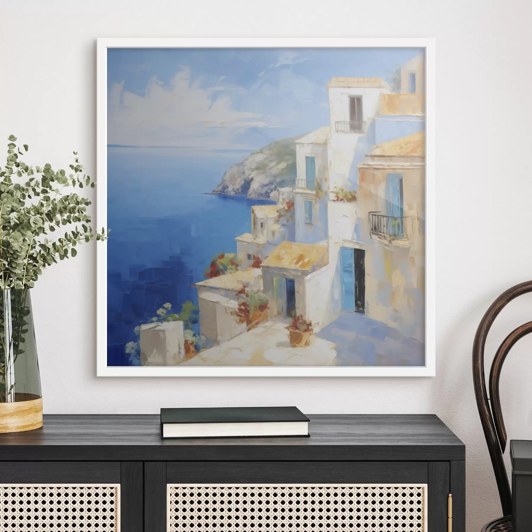 carta da parati Città sul mare – imitazione di un dipinto nr. f49590