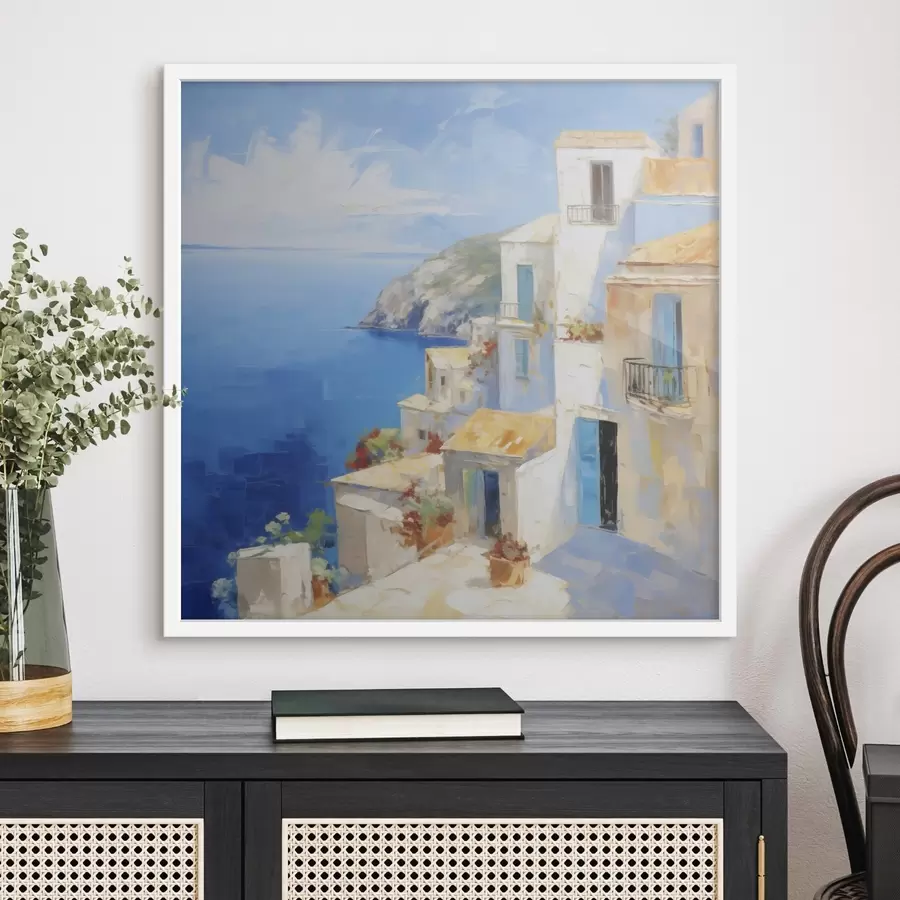 carta da parati Città sul mare – imitazione di un dipinto nr. f49590