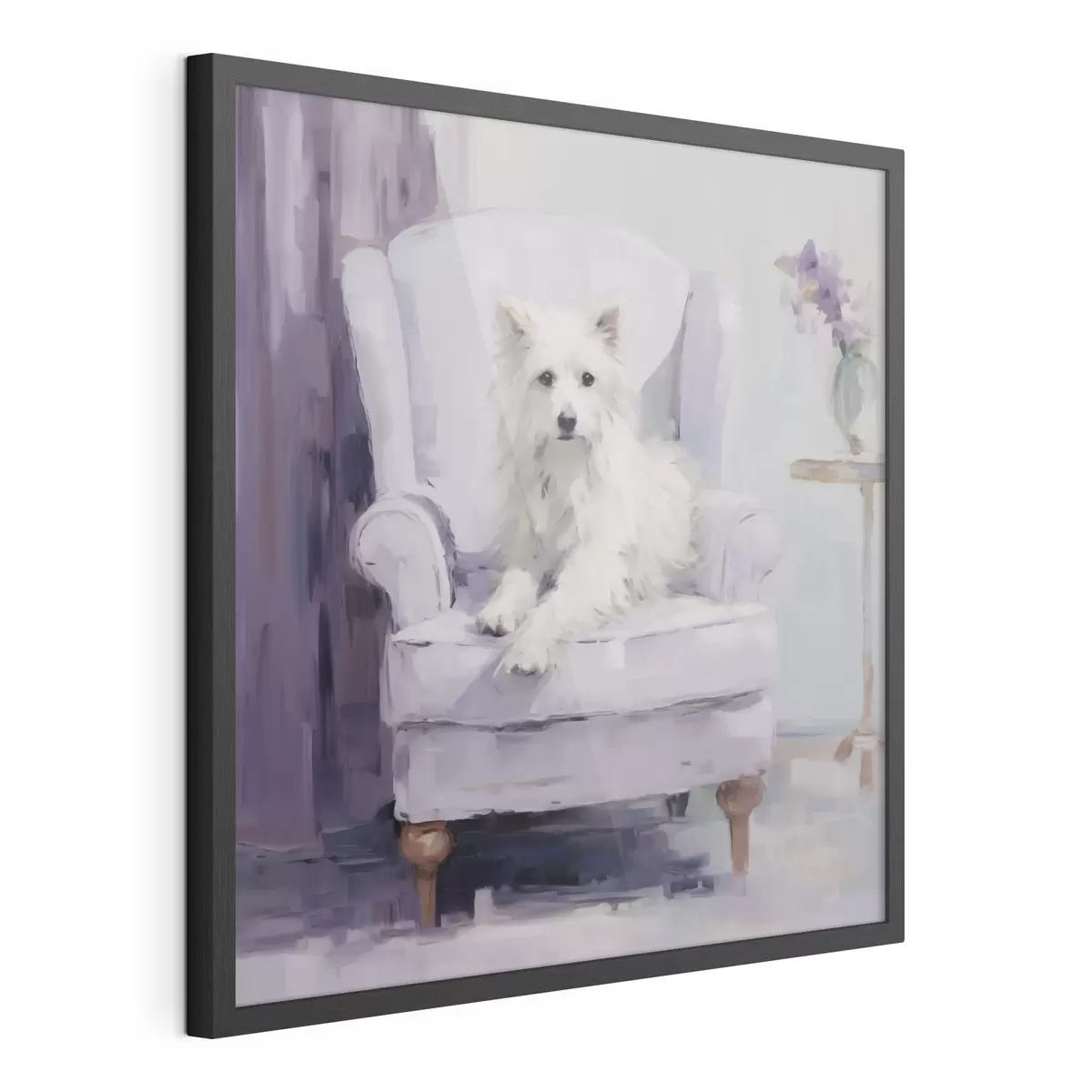 Poster Un cane su una sedia, riproduzione di un dipinto f49596