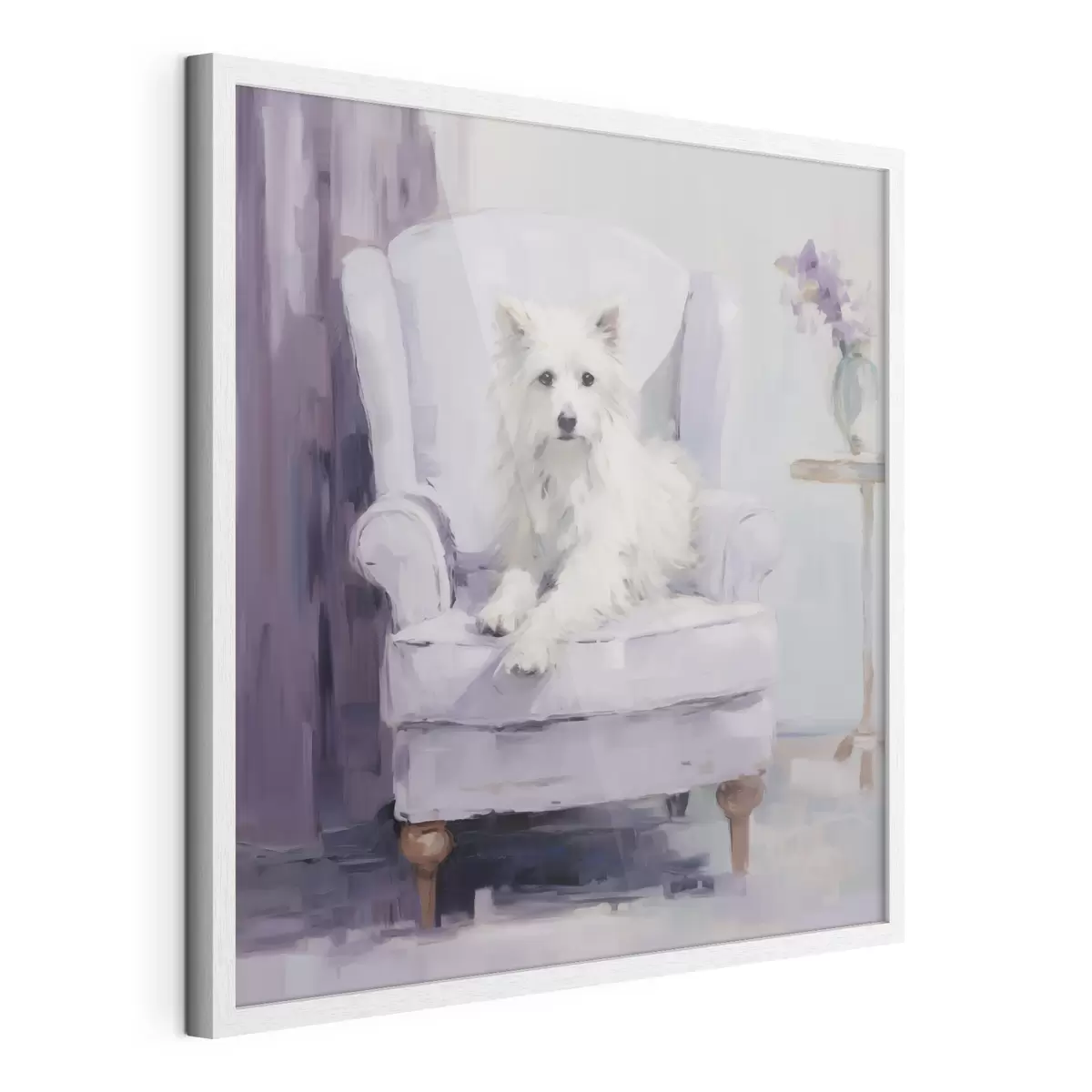 Poster Un cane su una sedia, riproduzione di un dipinto f49596