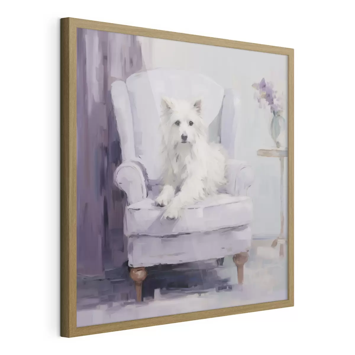 Poster Un cane su una sedia, riproduzione di un dipinto f49596
