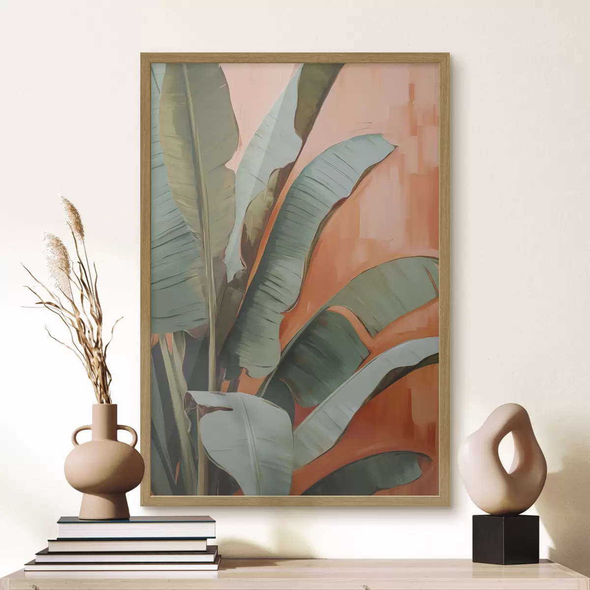 Poster Quadro con motivo di grandi foglie tropicali f49599