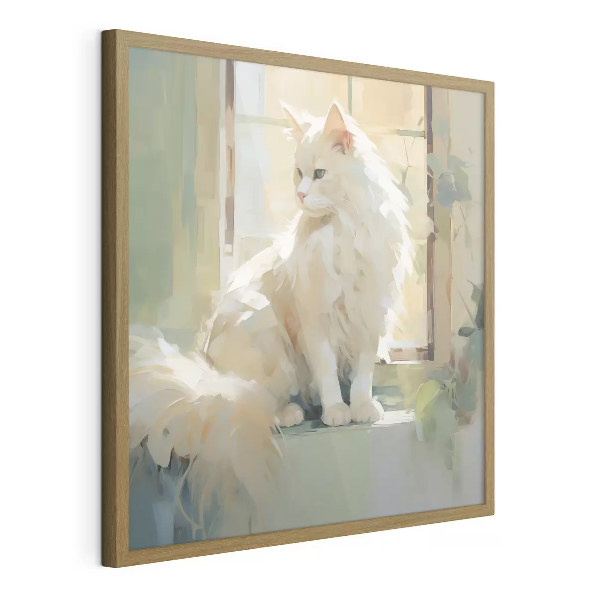 Poster Un gatto seduto vicino a una finestra, imitazione di un dipinto f49603