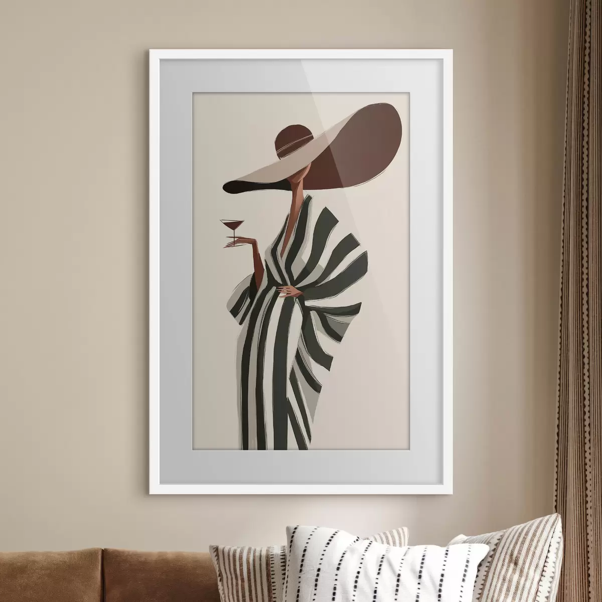 Poster Righe e cappello ampio f49633