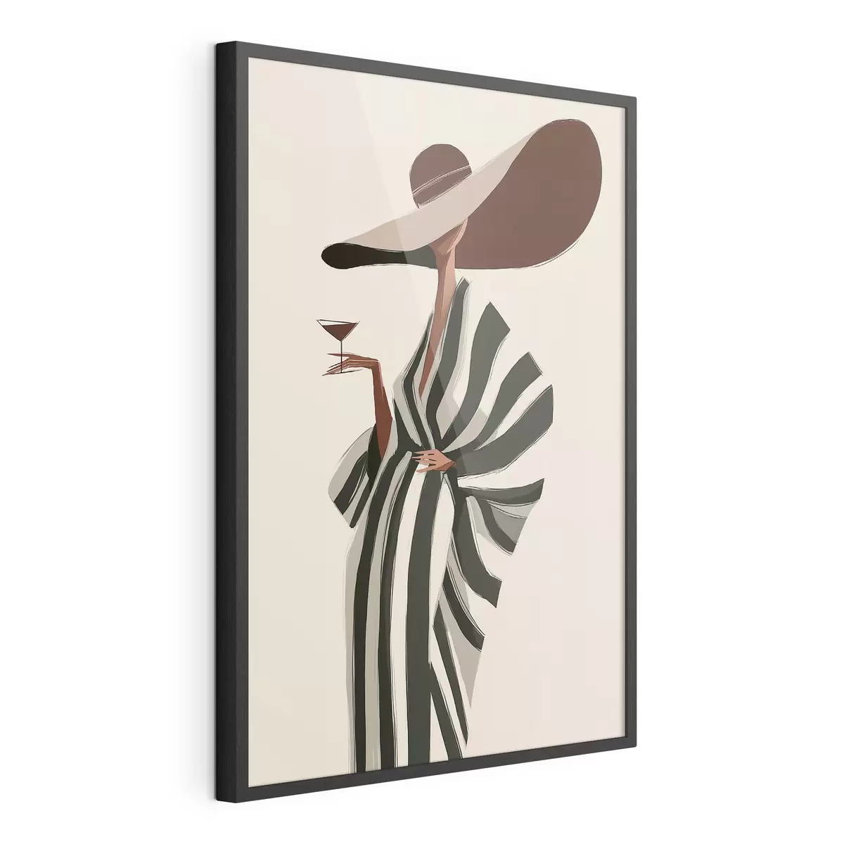 Poster Righe e cappello ampio f49633