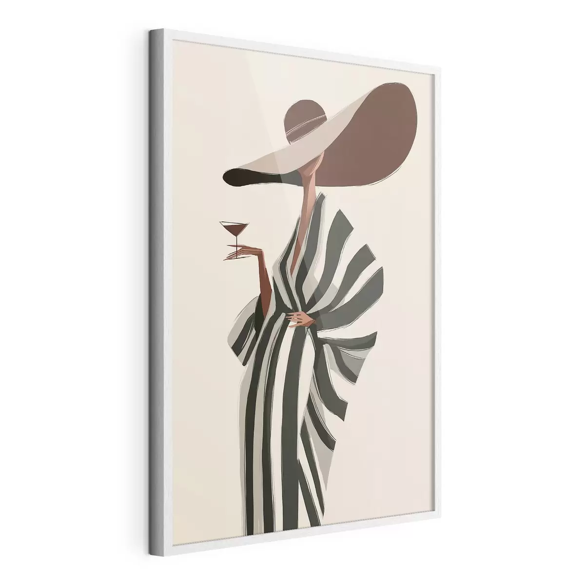 Poster Righe e cappello ampio f49633