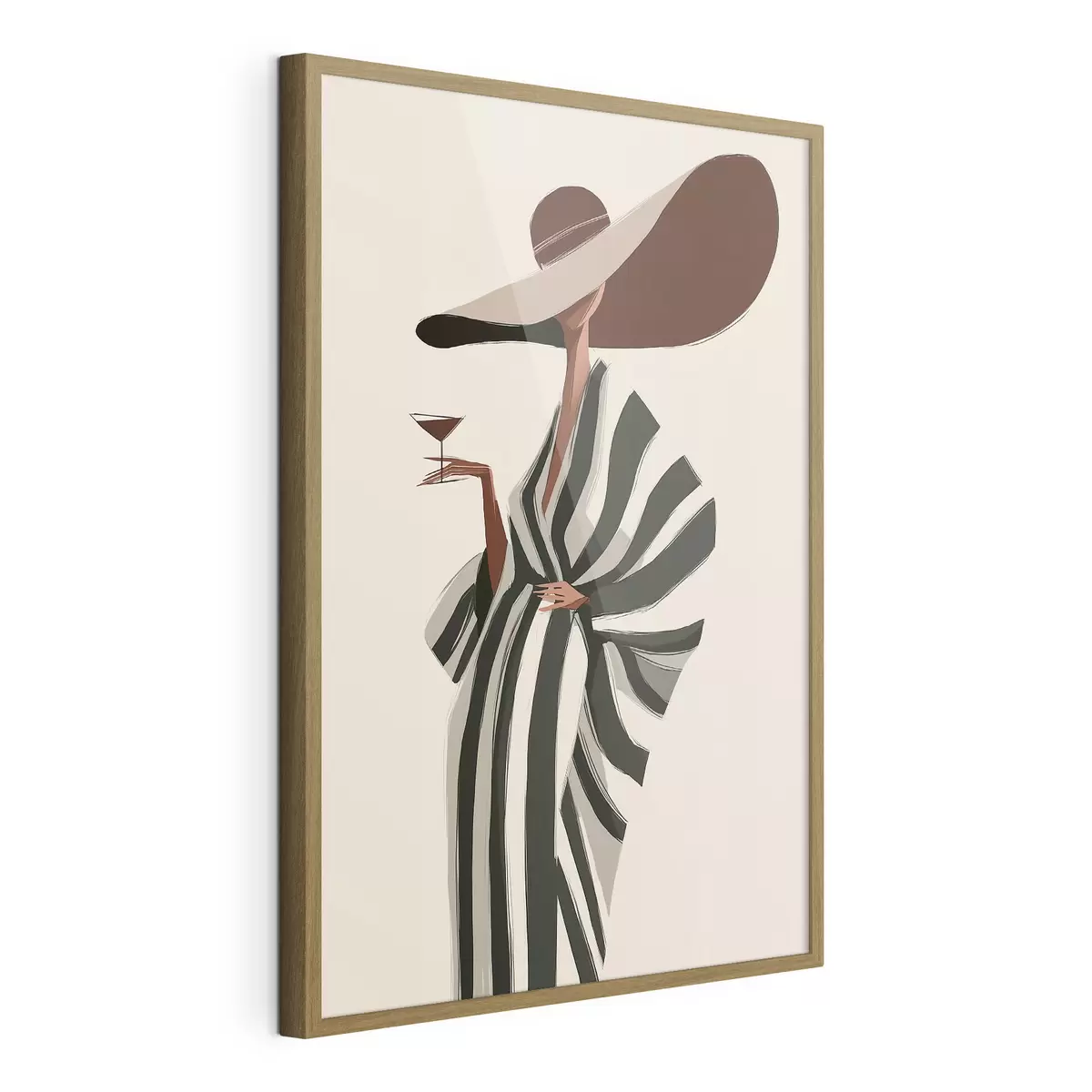 Poster Righe e cappello ampio f49633