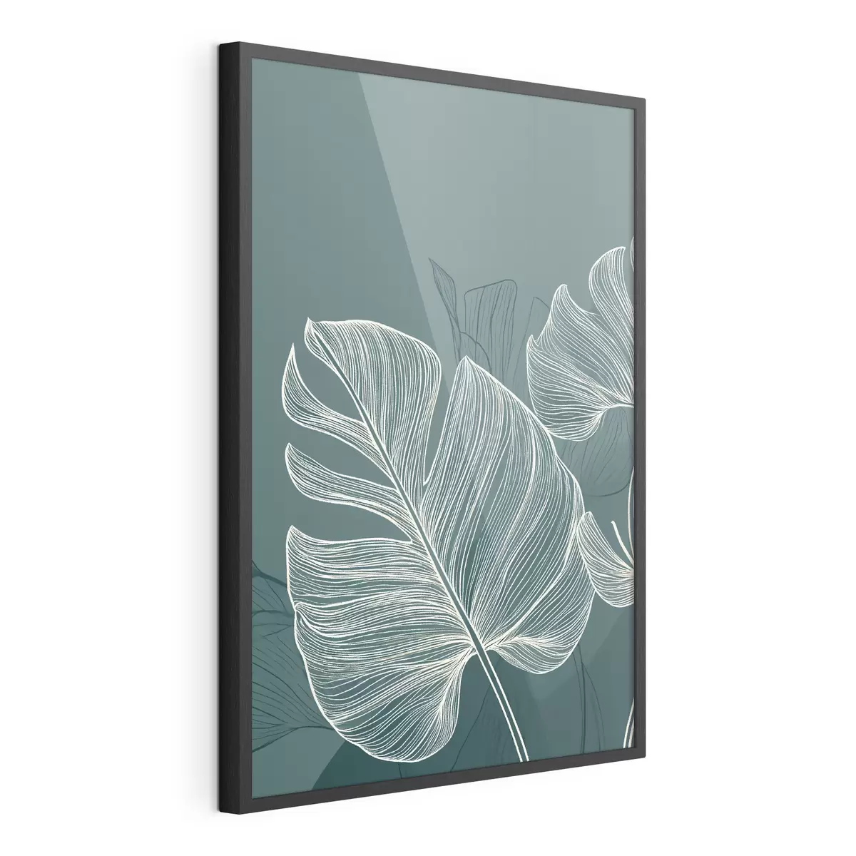 Poster Foglie tropicali dai toni smeraldini f49371