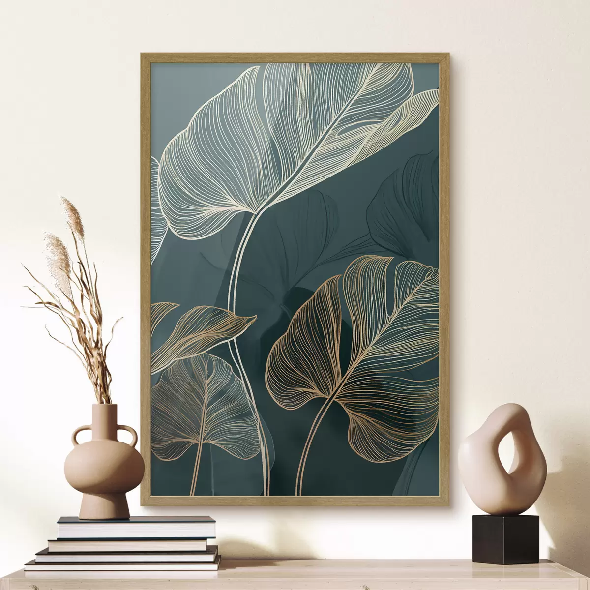 Poster Contorni di foglie tropicali f49372