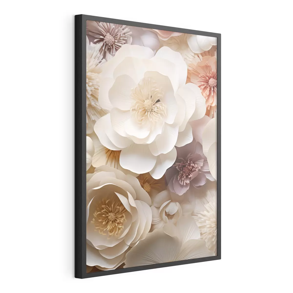 Poster Rose volumetriche in crema f49373