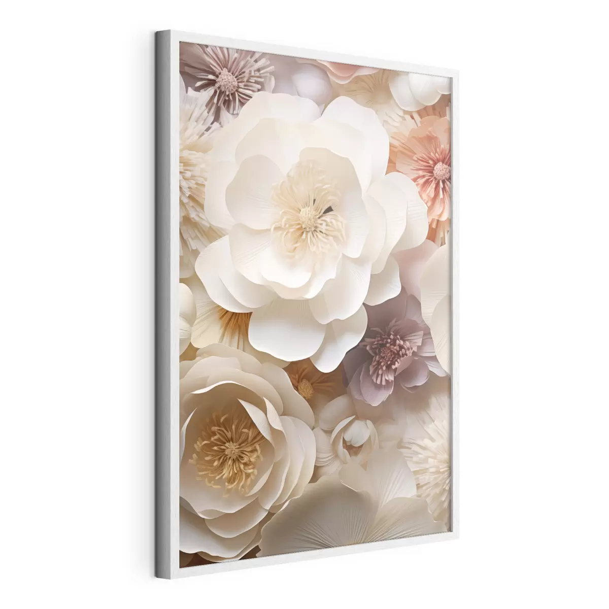 Poster Rose volumetriche in crema f49373