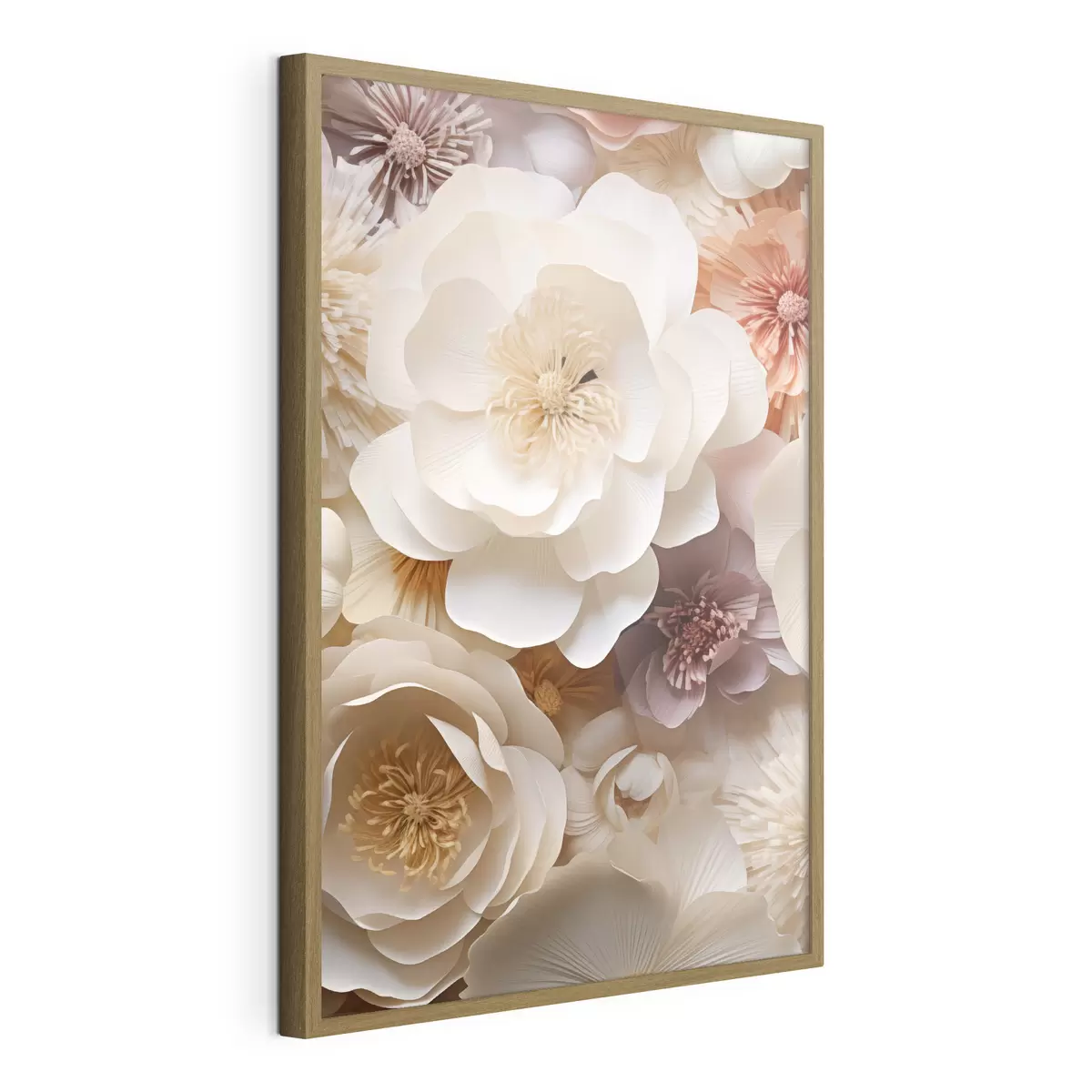 Poster Rose volumetriche in crema f49373