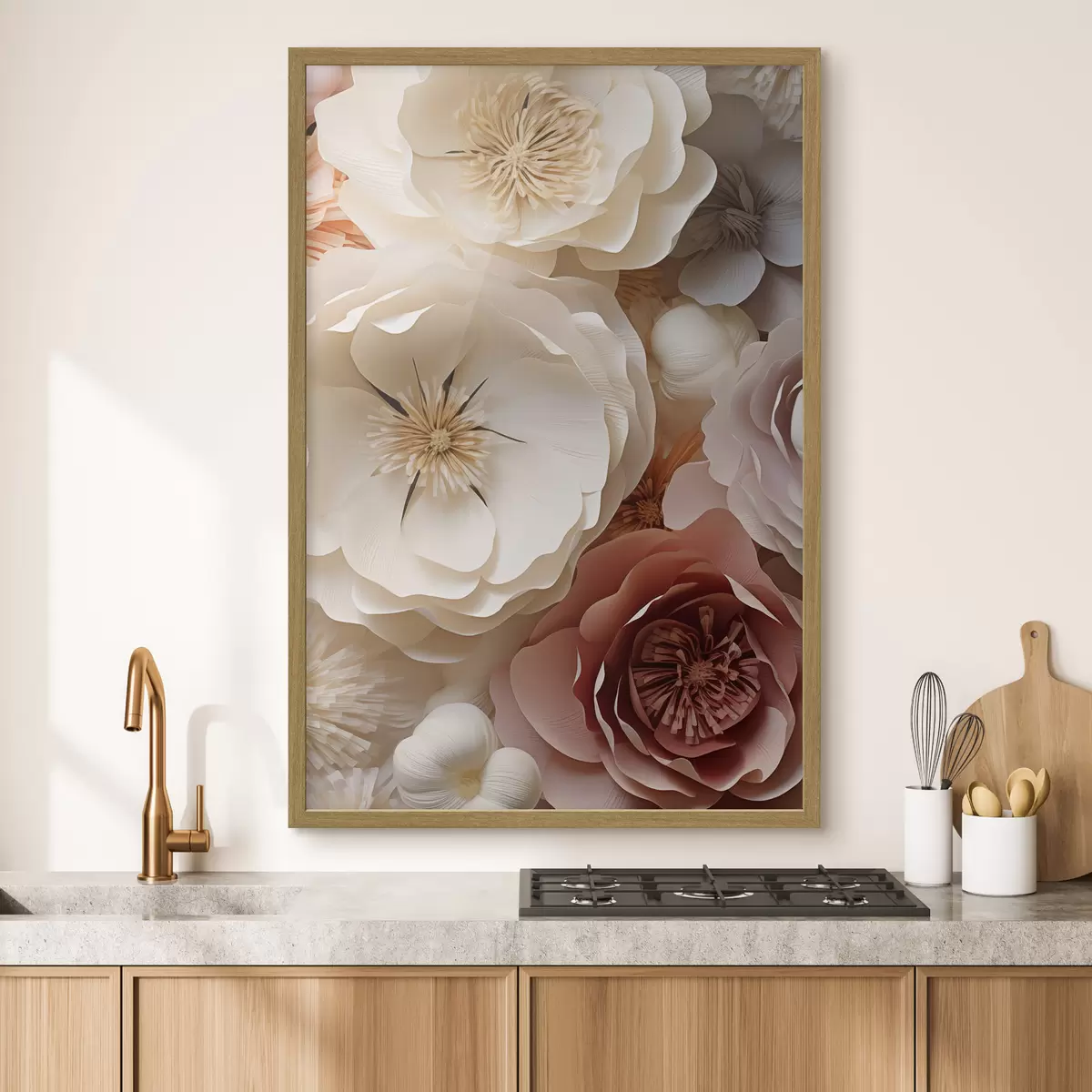 Poster Rose beige in stile contemporaneo f49374