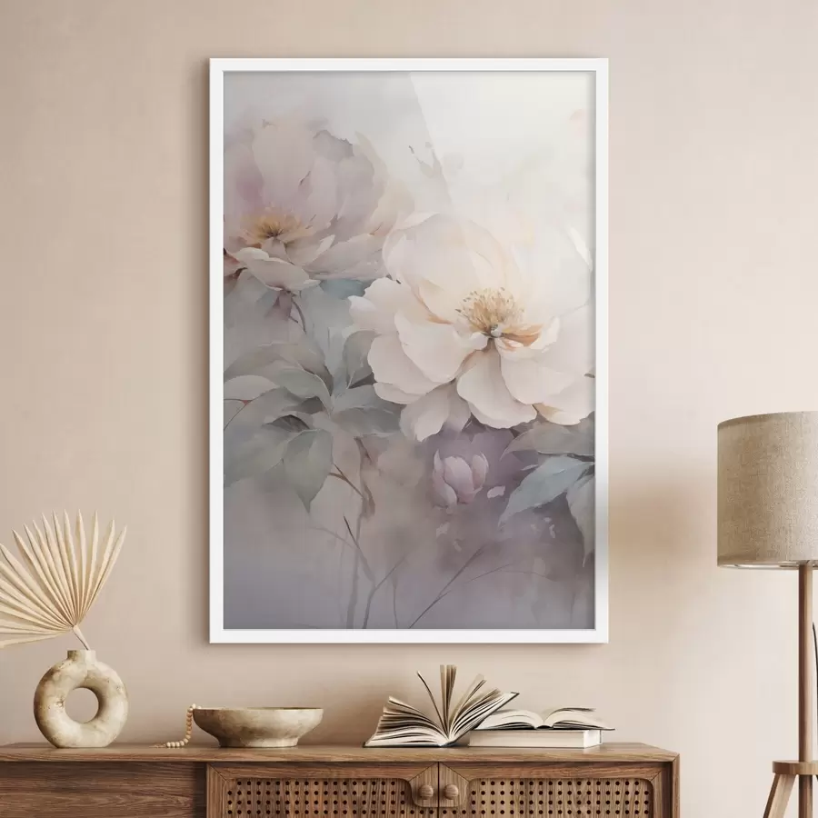 carta da parati Delicate peonie dai colori pastello nr. f49375
